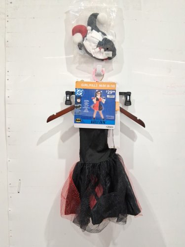 6PC GIRLS RUBIES DC HARLEY QUINN COSTUME - MEDIUM (8-10) - RED / BLACK image 2