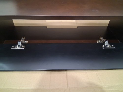 floaticasa wall mounted floating tv stand with 4 drawers, fully assembled - 87" x 9" x 9" - walnut/black image 5