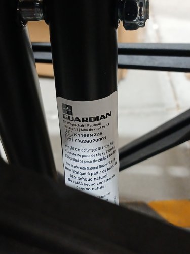 MEDLINE GUARDIAN K1 WHEELCHAIR - 300LB CAP - BLACK (MODEL: K1166N22S) image 10