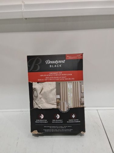 (2 PANEL) Beautyrest GROMMET TOP Blackout Curtain WITH LINER - 52" X 90" - LINEN (MODEL: 6699105) image 2