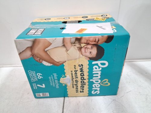 66PK PAMPERS SWADDLERS our best dryness & comfort ever BABY DIAPERS - SIZE 7 image 2