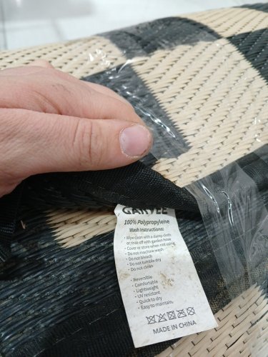 GARVEE outdoor rug - 10ftx14ft - plastic straw/beige/black image 4