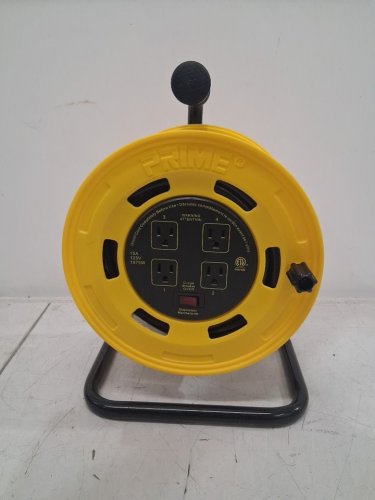 Prime 4-Outlet Extension Cord Reel - 50ft - 14/3 - black/yellow (MODEL: 1261286) image 3