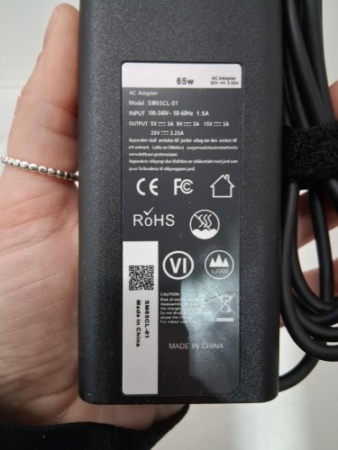 tu x ifpk u 65w usb-c ac adapter for select dell laptops - black image 3