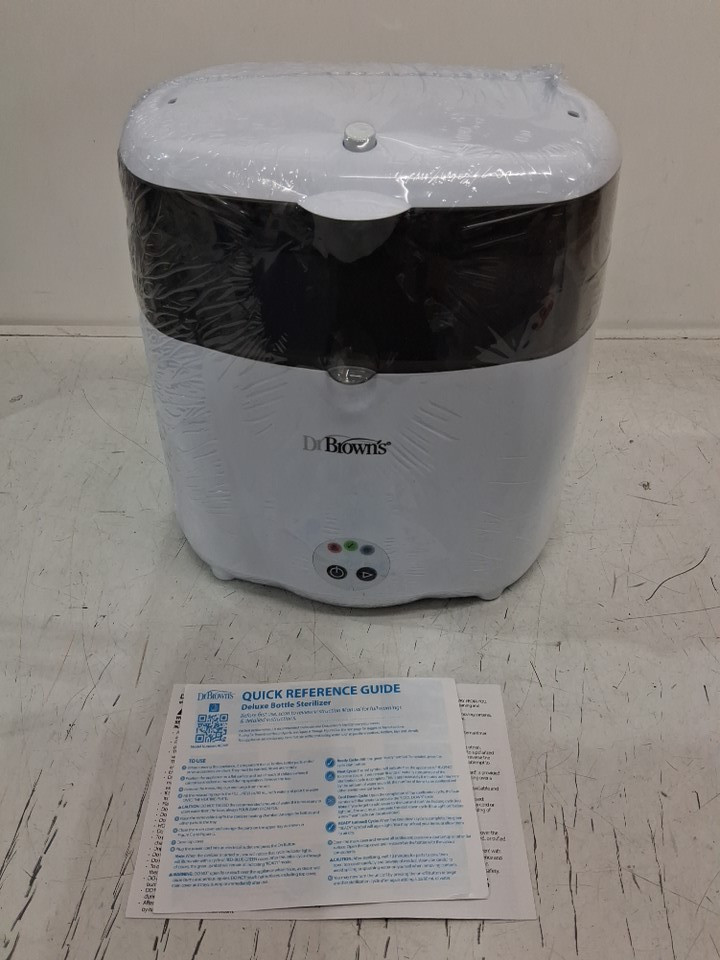 DR BROWNS NATURAL FLOW DELUXE BOTTLE STERILIZER ELECTRIC STEAM SYSTEM - STERILIZES 6 BOTTLES AT ONCE - white (model: AC045) image 2