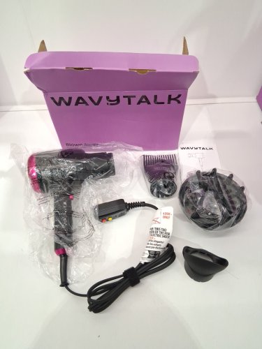 Wavytalk blown away ionic Hair Dryer with diffuser & concentrator attachments - BLACK/pink (MODEL: QL-5917BDC) image 3