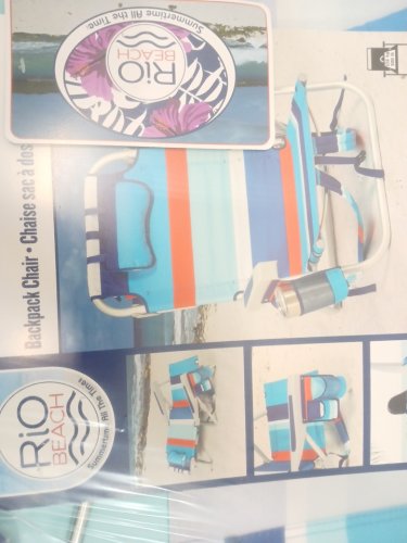 RIO BEACH BACKPACK BEACH CHAIR - 20" X 33" - ORANGE / BLUE (MODEL: 1952275) image 4