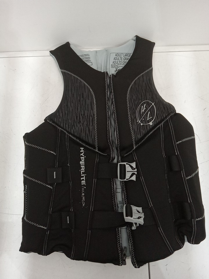 Men's Hyperlite Neoprene PFD Life Vest with Buckle Straps - LARGE - Black/Grey (Model: 3246/1819494) image 2