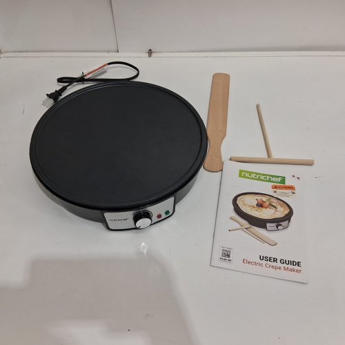 NUTRICHEF ELECTRIC CREPE MAKER/GRIDDLE -12"  - BLACK (MODEL: PCRM12N) image 3