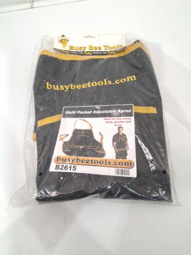 busy bees tools multi pocket adjustable apron - one size - black/yellow (model: b2615) image 2