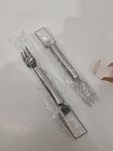 2pk 2-in-1 Stainless Steel Fruit Cutter Fork image 4