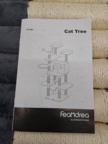 Feandrea 5-tier cat tree with hammock basket and removable toys - 65" x 20" x 20" - dark grey (MODEL: PCT087G01V1) image 10