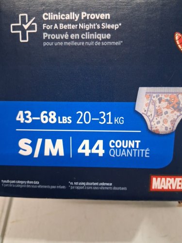 44PK boy's GOODNITES NIGHT TIME disposable training UNDERWEAR - small/medium (43-68lbs) - MARVEL SPIDERMAN image 3