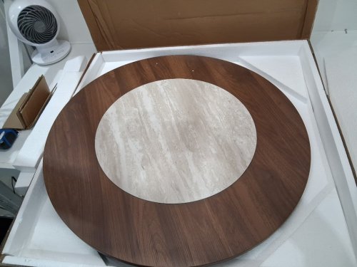 CostwAY 2-tier 2 tone Farmhouse Accent Round Coffee Table - 31.5" - brown/white (model: hv10893bn) image 4