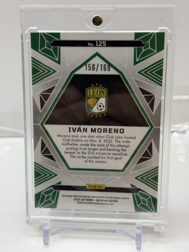 PANINI OBSIDIAN CLUB LEON IVAN MORENO ROOKIE CARD #125 image 2