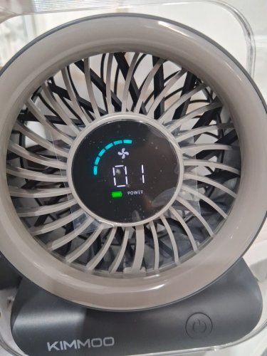 kimmoo rechargeable desk fan - 3 speed - black (model: zh28) image 4
