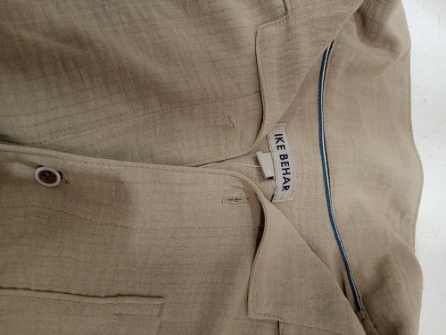 men's Ike Behar Short Sleeve Camp Collar Shirt - small - beige (Style: 1973277) image 3