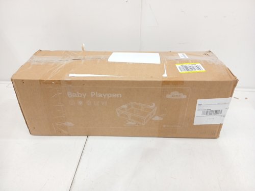 JOYPONY BABY PLAYPEN WITH SOFT MESH AND BASKETBALL NET FOR INDOOR AND OUTDOOR USE - 50" X 50" X 27" - BEIGE (Model: JP128CNLD260601) image 2