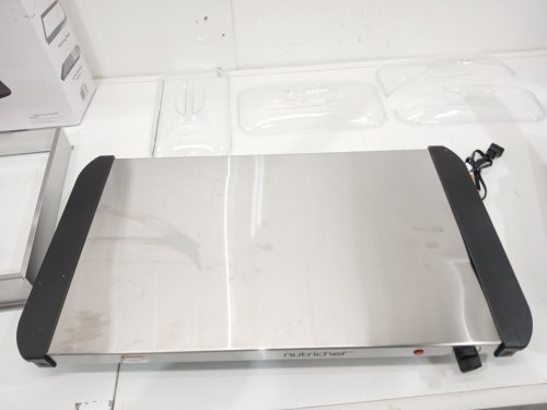 NutriChef 3 Pot Section Buffet Server Food Warmer Stainless Steel Tray - 3.5QT - Stainless Steel Grey - (Model: PKBFWM33.0) image 4