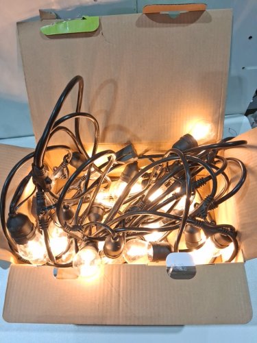 feit electric weatherproof led 24-light string lights with 2 spare lightbulbs - 48ft - black (model: 1603293) image 4