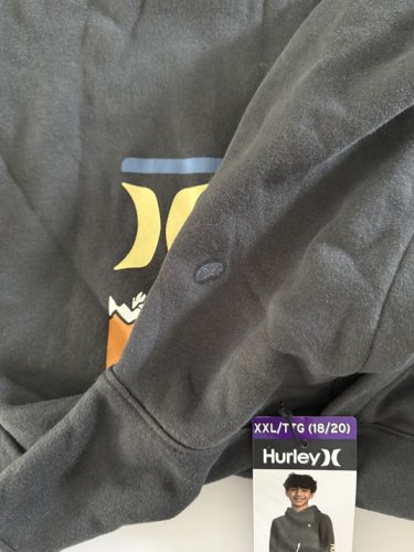 BOY'S HURLEY PULL OVER HOODIE - XXL (18/20) - DARK GREY (STYLE: 6082211) image 2