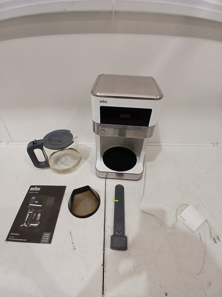 BRAUN 12-CUP BREWSENSE DRIP COFFEE MAKER - WHITE/SILVER (MODEL: KF6050) image 3