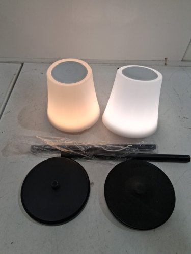 2PK RECHARGEABLE DIMMABLE LED TOUCH TABLE LAMPS - 3000-6000K - WHITE/BLACK (MODEL: qf-240f) image 2