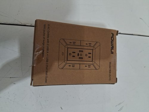 6-in-1 power bank with 3 sides and surge protector - 125v - white (model: 508-2U1C) image 2