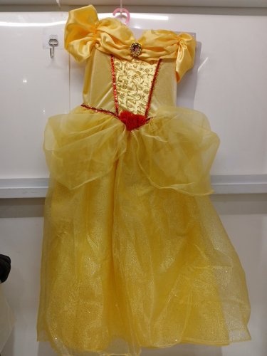 DISNEY PRINCESS BELLE DRESS - LARGE 10-12 - GOLD RED image 2