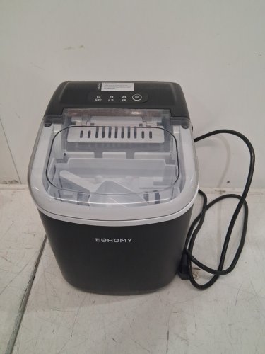 EUHOMY Countertop Ice Maker Machine with Handle, Basket and Scoop - MAKES 26LB/Day - BLACK (MODEL : im-06d / IM001-Bbl-CAEH) image 3