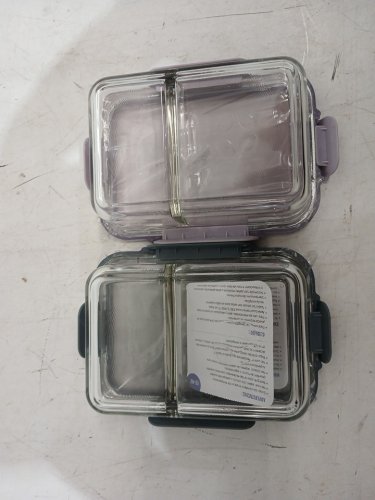 4PC ELLO COLOUR LOCK DIVIDED GLASS MEAL PREP SET - 800ML - MULTICOLOUR (MODEL: 1901809) image 2