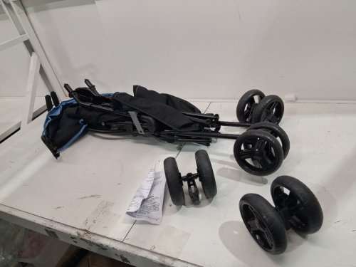 Summer By Ingenuity INFANT 3DMINI CONVENIENCE foldable STROLLER - 45lb cap - BLACK/blue (MODEL: 32643) image 3