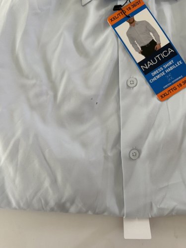 MEN'S NAUTICA OXFORD SLIM FIT Dress SHIRT - XXL 18 (36/37) - Light BLUE (STYLE: 1970226) image 3