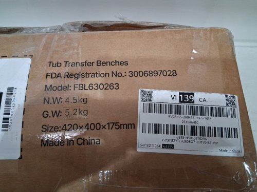 TUB TRANSFER BENCH FOR BATHTUB, ADJUSTABLE SHOWER SEATS FOR ADULTS - 400LBS CAPACITY - WHITE/SILVER (MODEL: FBL630263) image 3