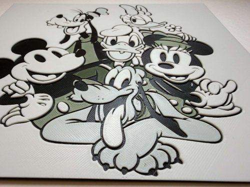 8"x8" 3D Printed- Mickey Mouse and friends -Disney - Textured Photo image 2