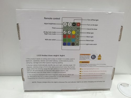 6pk Intelligent Motion Sensor LED Night Light with remote for color changing options & RBG feature - dimmable/rechargeable  (Model: LW2V) image 5