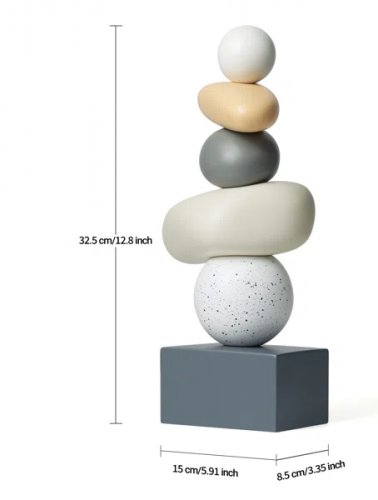 latitude run resin sculpture 'good luck' statue - 12.8" x 5.91" x 3.35" - grey/orange image 2