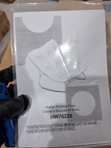 Costway Outdoor Papasan Rocking Chair with Thick Cushion and Pads - grey (model: hw76226GR) image 3