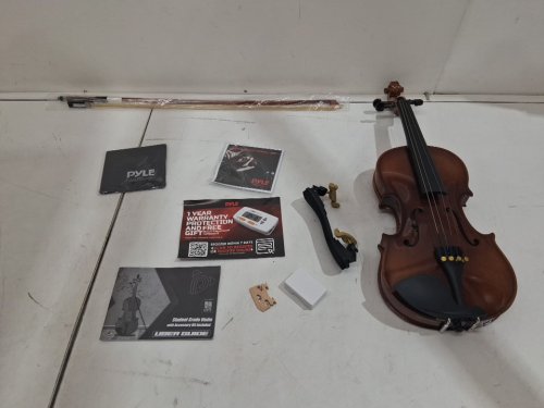Pyle Plywood Violin Stringed Instrument with accessories- 1/4 size - maple - (Model: pgviln14) image 3