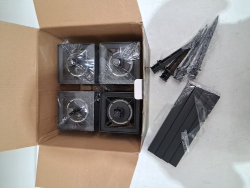 4PK GTX NATURALLY SOLAR POWERED 25LM PATHWAY LIGHTS - 4"X4"X23"- BLACK (MODEL: 1937955) image 2