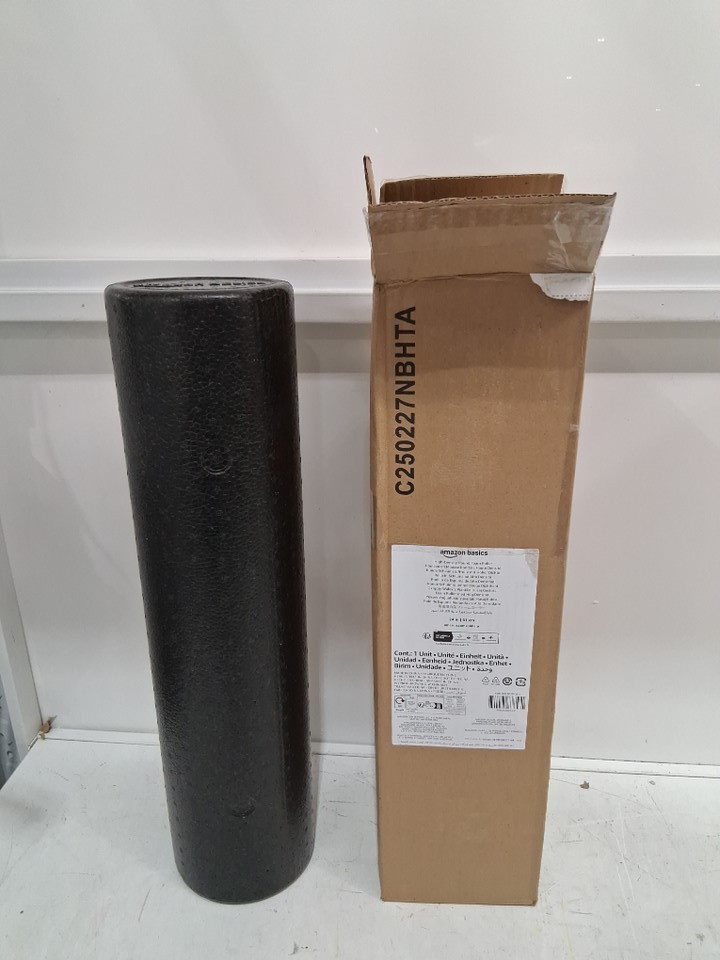 AMAZON BASICS HIGH-DENSITY ROUND FOAM ROLLER FOR YOGA & EXERCISE - 24" - BLACK image 2