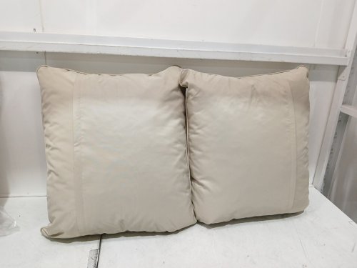2PK OUTDOOR patio cushion pillows - 24" x 20" - beige image 4