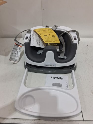 INGENUITY BABY BASE 2-IN-1 BOOSTER FEEDING & FLOOR SEAT - 50LBS CAP - WHITE/SLATE GREY (MODEL: 11576) image 4
