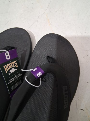 WOMEN'S ROOTS FLIP FLOPS - 8 - BLACK (STYLE: 6220008) image 4