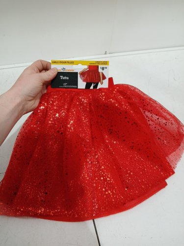 GIRL'S WAY TO CELEBRATE SPARKLY SHORT TUTU - LARGE - RED image 2