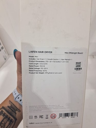 Laifen MINI High Speed Ionic Hair Dryer - black (model: mini) image 3