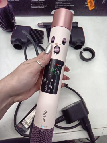 6PC DYSON i.d curly + coily airwrap multi styler and hair dryer with bluetooth - pink / rose gold ( model: hs08) image 8
