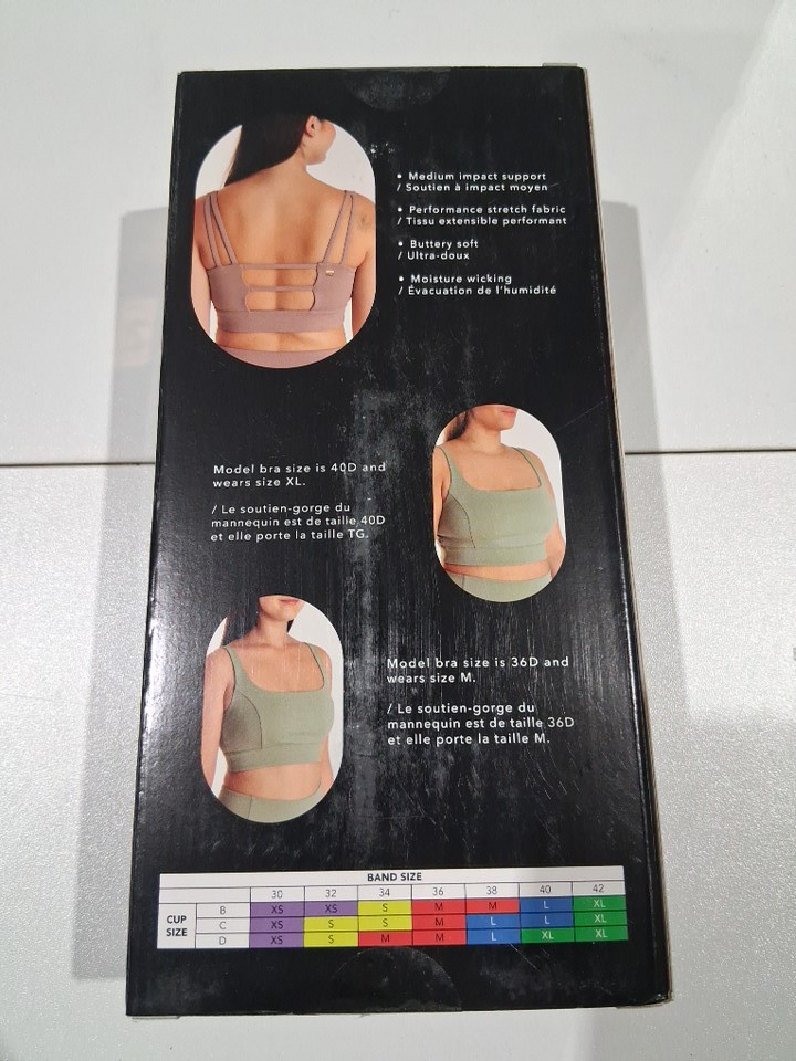 2pk women's aurum square neck moisture wicking performance sport bra - EXTRA small - mauve/sage green - (style: 1991310) image 4