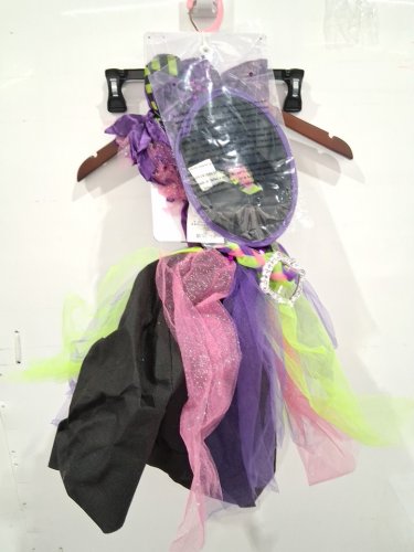 2PC GIRL'S PARTYHOLIC WITCHY WITCH COSTUME SET - LARGE (10-12) - BLACK / PURPLE / GREEN image 2