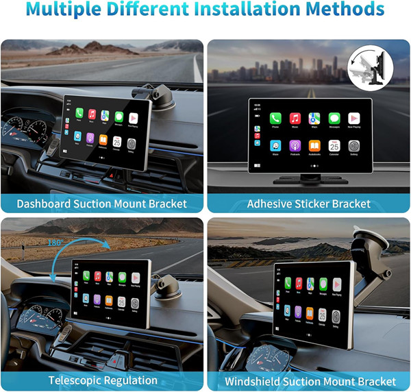 4K UHD CARPLAY SMARTSCREEN WITH 1080P BACK UP CAMERA - COMPATIBLE WITH APPLE CARPLAY AND ANDROID AUTO - 9" SCREEN - BLACK (MODEL: S9 Pro) image 2